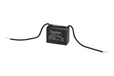 Kondensator; silnikowy (rozruchowy); TS11-7 450VAC 3,5uF; 3,5uF; 450V AC; 18x29x38mm; z przewodami; Suntan; RoHS