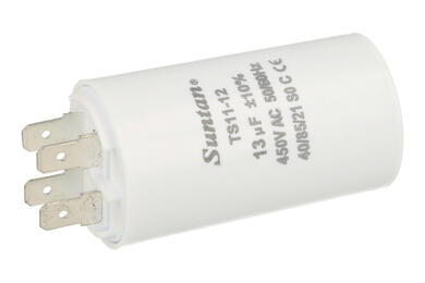Capacitor; motor; TS11-12 4 450V 13uF; 13uF; 450V; fi 34x60mm; 6,3mm connectors; Suntan; RoHS