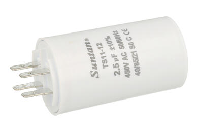 Kondensator; silnikowy (rozruchowy); TS11-12 4 450V 2,5uF; 2,5uF; 450V; fi 35x65mm; konektory 6,3mm; Suntan; RoHS Kondensator; silnikowy (rozruchowy); TS11-12 4 450V 2,5uF; 2,5uF; 450V; fi 35x65mm; konektory 6,3mm; Suntan; RoHS