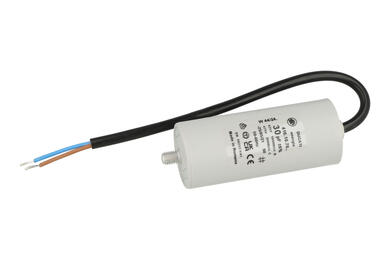 Capacitor; motor; polypropylene; 416107014; 30uF; 425V AC; fi 40x92mm; with cables; screw without nut; Ducati; RoHS