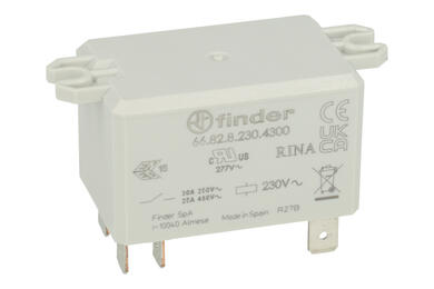 Przekaźnik; elektromagnetyczny przemysłowy; 66.82.8.230.4300; 230V; AC; 2 styki zwierne; 30A; z konektorami; Finder; RoHS