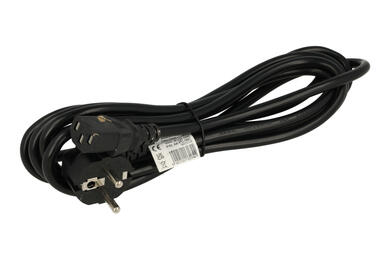 Cable; power supply; AK-PC-06C; IEC C13 IBM straight socket; CEE 7/7 angled plug; 3m; black; 3 cores; 1,00mm2; 10A; Akyga; PVC; round; stranded; Cu; RoHS