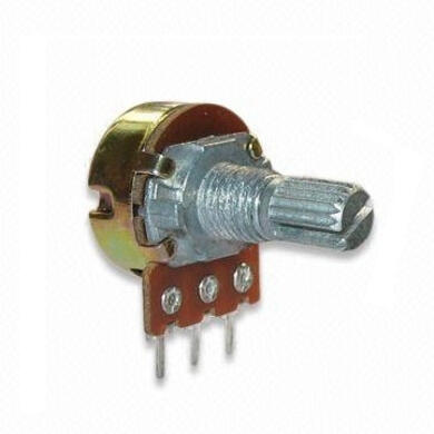 Potentiometer; shaft; single turn; mono; WH148-1A-2 15V B50K z blokadą; 50kohm; linear; 20%; 0,125W; axis diam.6,00mm; 15mm; metal; knurled; 300°; carbon film; through-hole (THT); Spike; RoHS