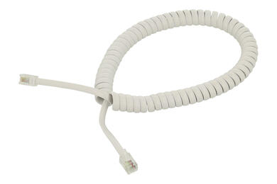 Spiral cord; SP1-4/02; Features: 2,1m; 2x 4p4c modular plug; black