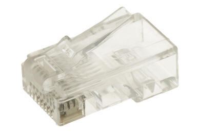 Wtyk; RJ45 8p8c; 3RJ45PD kat.5e; na przewód; proste; przewód płaski drut; przezroczysty; zatrzaskowe; RoHS
