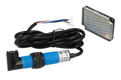 Czujnik; fotoelektryczny; G180-3B2PC; PNP; NO/NC; refleksyjny (z lustrem); 2m; 10÷30V; DC; 200mA; cylindryczny plastikowy kątowy; fi 18mm; z przewodem 2mb; YUMO; RoHS
