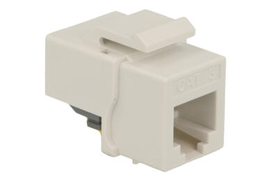 Socket; Keystone; 2095-2; RJ11 (6P4C) cat.3; for cable; latch; straight; white; RoHS