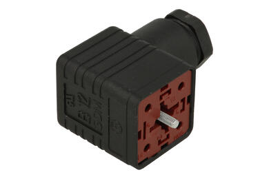 Gniazdo; elektrozaworu; GDM2011J; 3 tory; format A; poliamid (PA); kątowe 90°; na przewód; śrubowy; z dławnicą PG11; 16A; 250V; 1,5mm2; IP65; Hirschmann