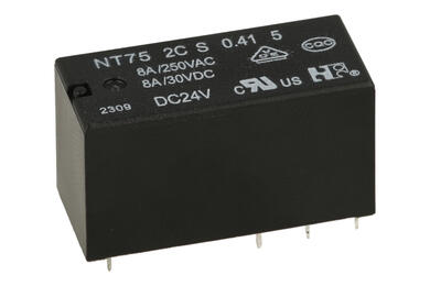 Relay; electromagnetic miniature; NT75-2CS; 24V; DC; DPDT; 8A; 250V AC; for socket; PCB trough hole; Forward Relays; RoHS
