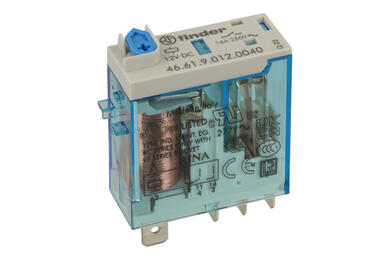 Relay; electromagnetic miniature; 46.61.9.012.0040; 12V; DC; SPDT; 16A; 250V AC; PCB trough hole; for socket; Finder; RoHS Relay; electromagnetic miniature; 46.61.9.012.0040; 12V; DC; SPDT; 16A; 250V AC; PCB trough hole; for socket; Finder; RoHS