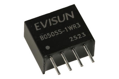 Power Inverter; B0505S-1WR3; DC/DC converter; 5V (4,5÷5,5)V; DC; 5V; DC; 200mA; 1W; insulated; 1,5kV; SIL4; through hole (THT); EVISUN; RoHS