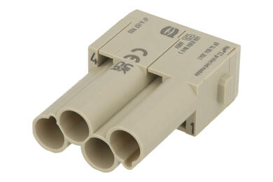Plug; Han CC Protected; 09140043041; 4 ways; polycarbonate; straight; crimped; 40A; grey; silver plated; 1,5÷6mm2; Harting; RoHS