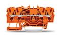 Złączka; na szynę DIN; 2002-1402; pomarańczowy; sprężynowy; Push-in CAGE CLAMP®; 0,25÷4mm2; 24A; 800V; 1 tor; 4; na szynę DIN TS35; Wago; RoHS