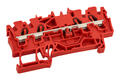 Złączka; na szynę DIN; 2002-1403; czerwony; wtykany; sprężynowy; Push-in CAGE CLAMP®; 0,25÷4mm2; 24A; 800V; 1 tor; 4; na szynę DIN TS35; Wago; RoHS