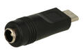Adapter socket / plug; USB C; Adapter gniazdo 2.1/5.5; black; straight; RoHS