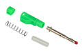 Banana plug; 4mm; 25.450.4; green; safe; 56mm; solder; pluggable (4mm banana socket); 32A; 600V; nickel plated brass; PA; Amass; RoHS