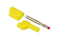 Banana plug; 4mm; 25.502.3; yellow; safe; 54mm; pluggable (4mm banana socket); solder; 32A; 1000V; nickel plated brass; PA; Amass; RoHS Banana plug; 4mm; 25.502.3; yellow; safe; 54mm; pluggable (4mm banana socket); solder; 32A; 1000V; nickel plated brass; PA; Amass; RoHS