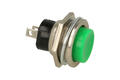 Switch; push button; PBS26BG; OFF-(ON); green; no backlight; solder; 2 positions; 2A; 250V AC; 16mm; 20mm