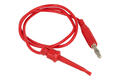 Test lead; 22.510.050.1; hook / banana plug; 4mm; 0,5m; PVC; 0,75mm2; red; 15A; 60V; gold plated brass; Amass; 3.202 Test lead; 22.510.050.1; hook / banana plug; 4mm; 0,5m; PVC; 0,75mm2; red; 15A; 60V; gold plated brass; Amass; 3.202