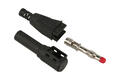 Banana plug; 4mm; 25.504.2; black; angled; safe; 40mm; solder; 32A; 1000V; nickel plated brass; PA; Amass; RoHS