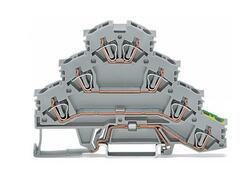 Złączka; na szynę DIN; 4-piętrowa; 281-530; szary; sprężynowy; Push-in CAGE CLAMP®; 0,08÷4mm2; 20A; 400V; 1 tor; 7; na szynę DIN TS35; Wago; RoHS