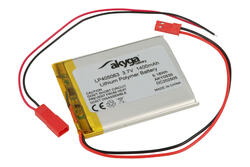 Akumulator; Li-Po; LP405063; 3,7V; 1400mAh; 4,0x50x63mm; Zabezpieczenie PCM; konektor+ gniazdo 2,54*2piny; AKYGA; RoHS