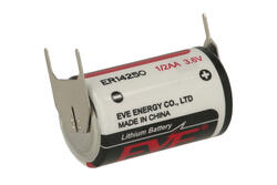 Bateria; litowa; ER14250 PFR; 3,6V; 1200mAh; fi 14,3X25mm; do druku; 3 piny; Eve Battery; ER14250-1L Bateria; litowa; ER14250 PFR; 3,6V; 1200mAh; fi 14,3X25mm; do druku; 3 piny; Eve Battery; ER14250-1L