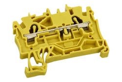 Złączka; na szynę DIN; 2002-1206; żółty; sprężynowy; Push-in CAGE CLAMP®; 0,25÷4mm2; 24A; 800V; 1 tor; 2; na szynę DIN TS35; Wago; RoHS