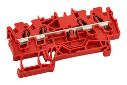 Złączka; na szynę DIN; 2002-1403; czerwony; wtykany; sprężynowy; Push-in CAGE CLAMP®; 0,25÷4mm2; 24A; 800V; 1 tor; 4; na szynę DIN TS35; Wago; RoHS