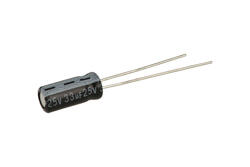 Kondensator; niskoimpedancyjny; elektrolityczny; 33uF; 25V; TBR330M1ED11M; fi 5x11mm; 2mm; przewlekany (THT); luzem; Jamicon; RoHS