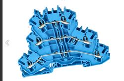 Złączka; na szynę DIN; 3-piętrowa; 2002-3204; niebieski; Push-in CAGE CLAMP®; sprężynowy; 0,25÷4mm2; 24A; 800V; 1 tor; 6; na szynę DIN TS35; Wago; RoHS