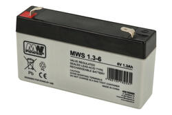 Rechargeable battery; lead-acid; maintenance-free; MWS 1,3-6; 6V; 1,3Ah; 98x25x51(56)mm; connector 4,8 mm; MW POWER; 0,31kg; 3÷5 years Rechargeable battery; lead-acid; maintenance-free; MWS 1,3-6; 6V; 1,3Ah; 98x25x51(56)mm; connector 4,8 mm; MW POWER; 0,31kg; 3÷5 years