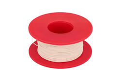 Wire; equipment; Kynar 50m; 1 core; solid; Cu; silver plated; 0,25mm; white; PVDF; kynar; max +135°C; 300V; 50m spool; Weiyang; RoHS Wire; equipment; Kynar 50m; 1 core; solid; Cu; silver plated; 0,25mm; white; PVDF; kynar; max +135°C; 300V; 50m spool; Weiyang; RoHS