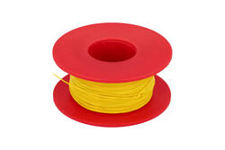 Wire; equipment; Kynar 50m; 1 core; solid; Cu; silver plated; 0,25mm; yellow; PVDF; kynar; max +135°C; 300V; 50m spool; Weiyang; RoHS
