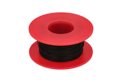 Wire; equipment; Kynar 50m; 1 core; solid; Cu; silver plated; 0,25mm; black; PVDF; kynar; max +135°C; 300V; 50m spool; Weiyang; RoHS