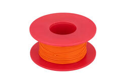 Wire; equipment; Kynar 50m; 1 core; solid; Cu; silver plated; 0,25mm; orange; PVDF; kynar; max +135°C; 300V; 50m spool; Weiyang; RoHS