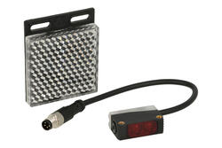 Czujnik; fotoelektryczny; PTE-RM2AP-WT; PNP; NO; refleksyjny (z lustrem); 50÷2000mm; 10÷30V; DC; 100mA; cylindryczny plastikowy; 11x20x30mm; z przewodem 0,15mb ze złączem M8-4p; Akusense; RoHS