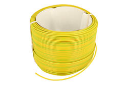 Wire; equipment; H05V-K (LgY); 1 core; stranded; Cu; 1,00mm2; yellow-green; PVC; -40...+70°C; 300/500V; 100m reel; Eltrim; RoHS; 2,9mm; 1x1,00mm2 Wire; equipment; H05V-K (LgY); 1 core; stranded; Cu; 1,00mm2; yellow-green; PVC; -40...+70°C; 300/500V; 100m reel; Eltrim; RoHS; 2,9mm; 1x1,00mm2