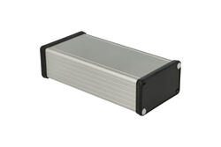 Enclosure; multipurpose; HM1455K1602; aluminum; 160mm; 78mm; 43mm; IP54; natural; black ABS ends; removable panel; Hammond; RoHS