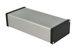 Obudowa; uniwersalna; HM1455N2202; aluminium; 220mm; 103mm; 53mm; IP54; naturalny; zdejmowany panel; zaślepki czarne ABS; Hammond; RoHS