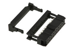 Socket; IDC; FC20/IDC20; 20 ways; 2x10; straight; 2,54mm; selectively gold-plated; for flat cable; crimped; Oupin; RoHS