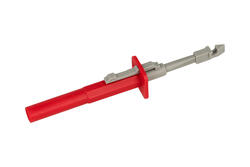 Test clip; 20.163.1; needle type; 4mm; red; 136mm; pluggable (4mm banana socket); 10A; 1000V; nickel plated steel; PA; Amass; RoHS Test clip; 20.163.1; needle type; 4mm; red; 136mm; pluggable (4mm banana socket); 10A; 1000V; nickel plated steel; PA; Amass; RoHS