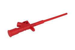 Test clip; 20.169.1; pincer type; 4mm; red; 155mm; pluggable (4mm banana socket); 10A; 1000V; stainless steel; PA; Amass; RoHS; 4.206 Test clip; 20.169.1; pincer type; 4mm; red; 155mm; pluggable (4mm banana socket); 10A; 1000V; stainless steel; PA; Amass; RoHS; 4.206