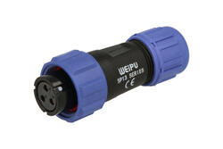 Gniazdo; SP1310/S3I-N; 3 tory; lutowany; 2,0mm2; 4-6,5mm; SP13; na przewód; IP68; 13A; 250V; Weipu; RoHS Gniazdo; SP1310/S3I-N; 3 tory; lutowany; 2,0mm2; 4-6,5mm; SP13; na przewód; IP68; 13A; 250V; Weipu; RoHS