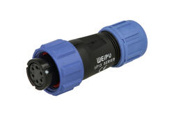 Gniazdo; SP1310/S6I-N; 6 torów; lutowany; 0,75mm2; 4-6,5mm; SP13; na przewód; IP68; 5A; 125V; Weipu; RoHS Gniazdo; SP1310/S6I-N; 6 torów; lutowany; 0,75mm2; 4-6,5mm; SP13; na przewód; IP68; 5A; 125V; Weipu; RoHS
