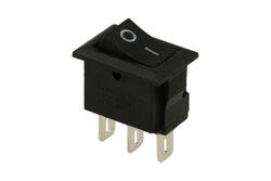 Switch; rocker; RMRS-102; ON-ON; 1 way; black; no backlight; bistable; solder; 9,2x13,6mm; 2 positions; 1A; 250V AC