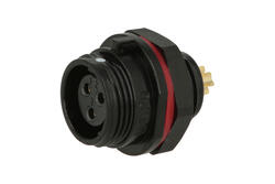 Gniazdo; SP1312/S3-N; 3 tory; lutowany; 2,0mm2; SP13; na panel; 13mm; IP68; 13A; 250V; Weipu; RoHS Gniazdo; SP1312/S3-N; 3 tory; lutowany; 2,0mm2; SP13; na panel; 13mm; IP68; 13A; 250V; Weipu; RoHS
