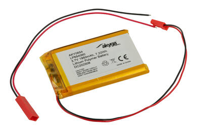 Akumulator; Li-Po; LP654060; 3,7V; 1950mAh; 6,5x40x60mm; Zabezpieczenie PCM; konektor+ gniazdo 2,54*2piny; AKYGA; RoHS Akumulator; Li-Po; LP654060; 3,7V; 1950mAh; 6,5x40x60mm; Zabezpieczenie PCM; konektor+ gniazdo 2,54*2piny; AKYGA; RoHS