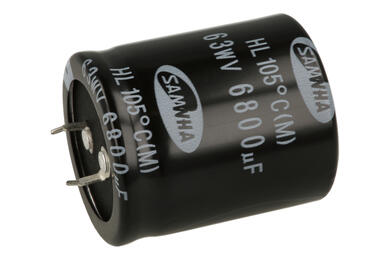 Capacitor; SNAP-IN; electrolytic; 6800uF; 63V; HL; HL1J688M35040HA; 20%; fi 35x40mm; 10mm; through-hole (THT); bulk; -40...+105°C; 5000h; Samwha; RoHS Capacitor; SNAP-IN; electrolytic; 6800uF; 63V; HL; HL1J688M35040HA; 20%; fi 35x40mm; 10mm; through-hole (THT); bulk; -40...+105°C; 5000h; Samwha; RoHS
