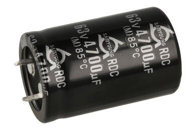 Capacitor; SNAP-IN; electrolytic; 4700uF; 63V; RDC; RDC63VS4700M25.4x40; 20%; fi 25x40mm; 10mm; through-hole (THT); bulk; -40...+85°C; 2000h; Samyoung; RoHS Capacitor; SNAP-IN; electrolytic; 4700uF; 63V; RDC; RDC63VS4700M25.4x40; 20%; fi 25x40mm; 10mm; through-hole (THT); bulk; -40...+85°C; 2000h; Samyoung; RoHS